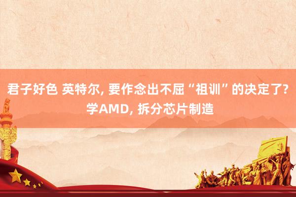 君子好色 英特尔， 要作念出不屈“祖训”的决定了? 学AMD， 拆分芯片制造