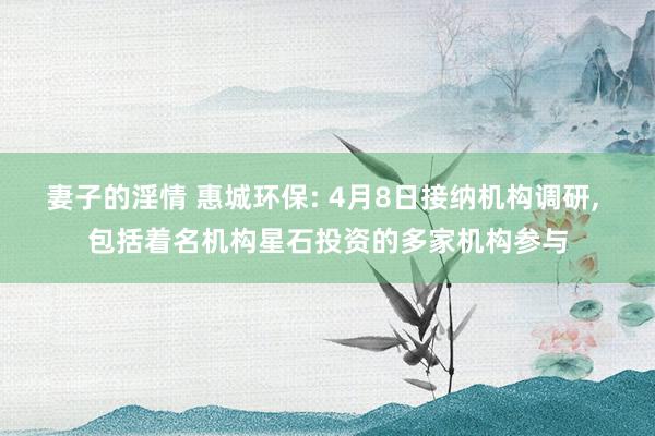 妻子的淫情 惠城环保: 4月8日接纳机构调研， 包括着名机构星石投资的多家机构参与