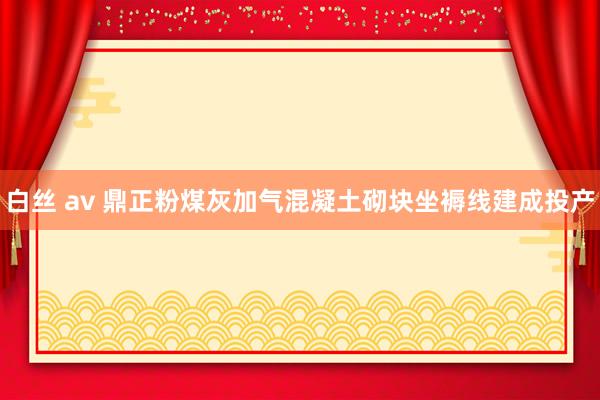 白丝 av 鼎正粉煤灰加气混凝土砌块坐褥线建成投产